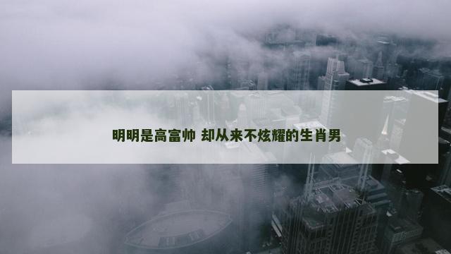 明明是高富帅 却从来不炫耀的生肖男