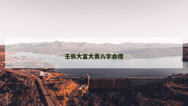 壬辰大富大贵八字命理