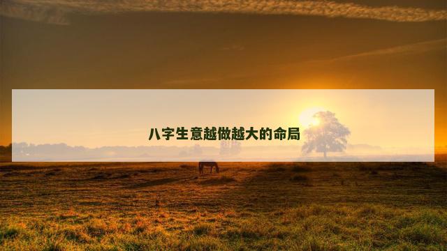 八字生意越做越大的命局