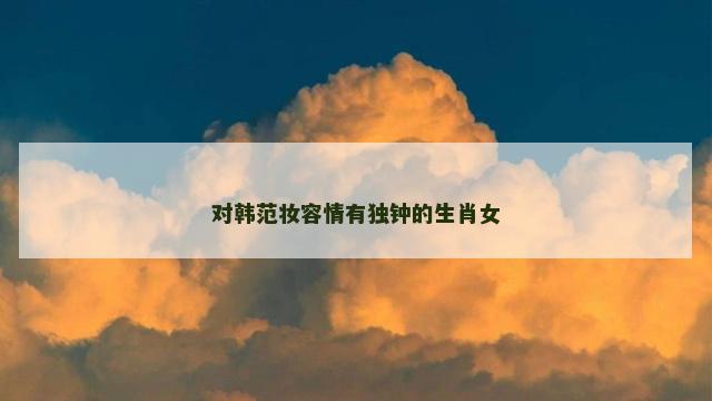 对韩范妆容情有独钟的生肖女