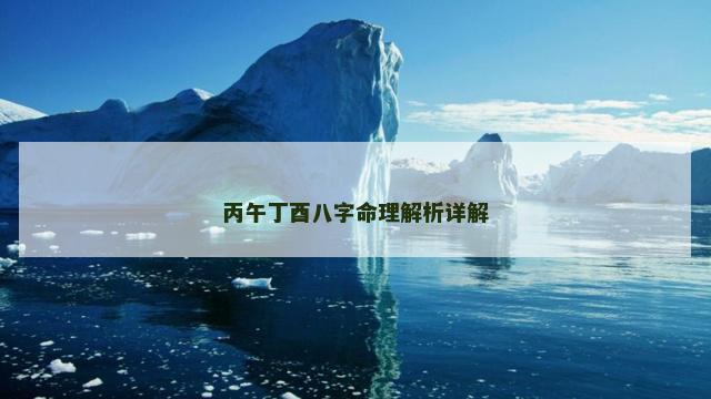 丙午丁酉八字命理解析详解