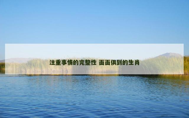注重事情的完整性 面面俱到的生肖