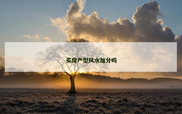 买房户型风水加分吗