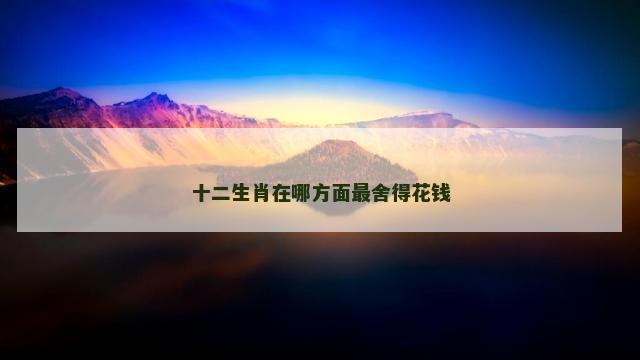 十二生肖在哪方面最舍得花钱