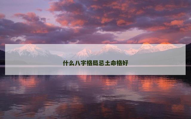 什么八字格局忌土命格好