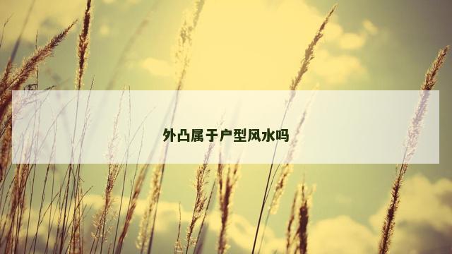 外凸属于户型风水吗