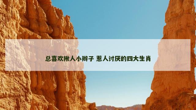 总喜欢揪人小辫子 惹人讨厌的四大生肖