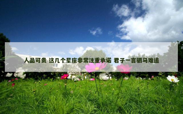 人品可贵 这几个星座非常注重承诺 君子一言驷马难追