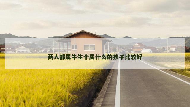 两人都属牛生个属什么的孩子比较好