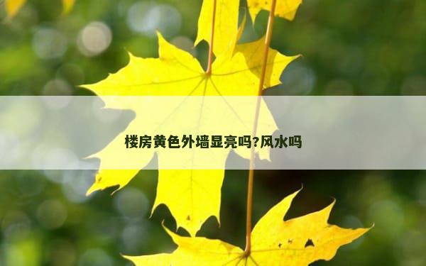 楼房黄色外墙显亮吗?风水吗