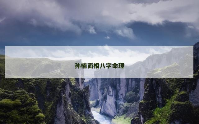 孙楠面相八字命理