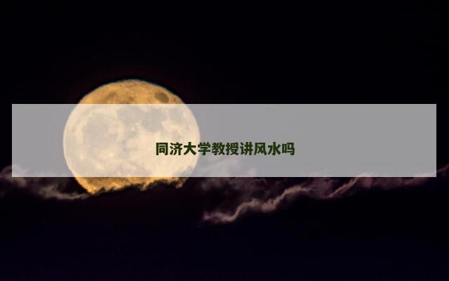 同济大学教授讲风水吗