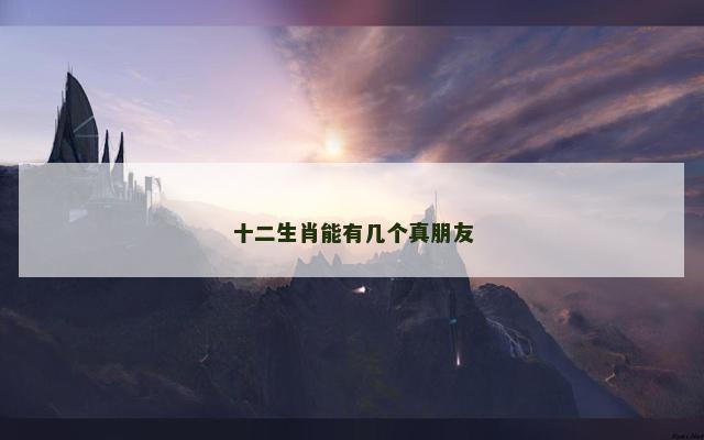 十二生肖能有几个真朋友