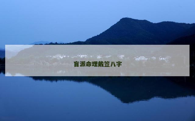 盲派命理戴笠八字
