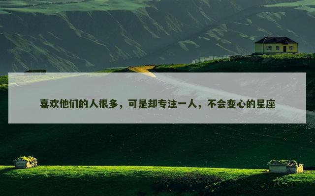 喜欢他们的人很多，可是却专注一人，不会变心的星座