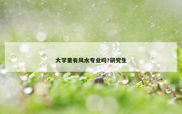 大学里有风水专业吗?研究生