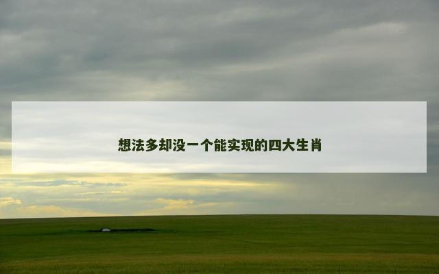 想法多却没一个能实现的四大生肖