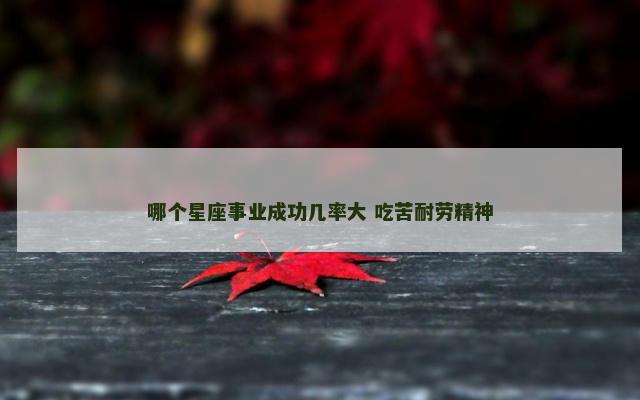 哪个星座事业成功几率大 吃苦耐劳精神