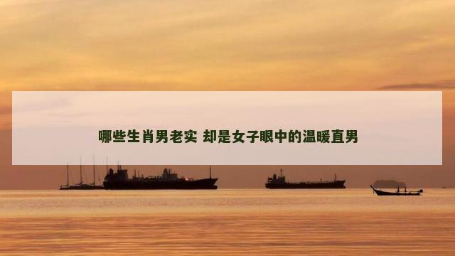 哪些生肖男老实 却是女子眼中的温暖直男