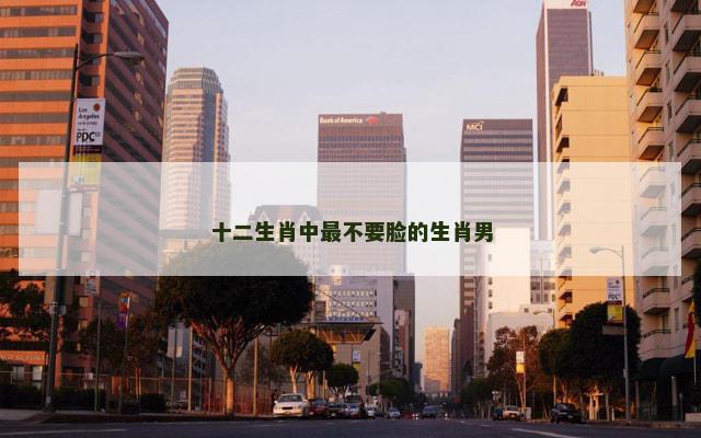 十二生肖中最不要脸的生肖男