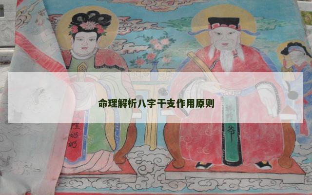 命理解析八字干支作用原则