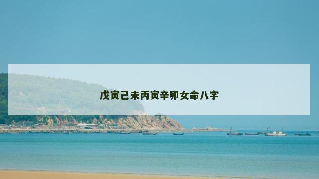 戊寅己未丙寅辛卯女命八字