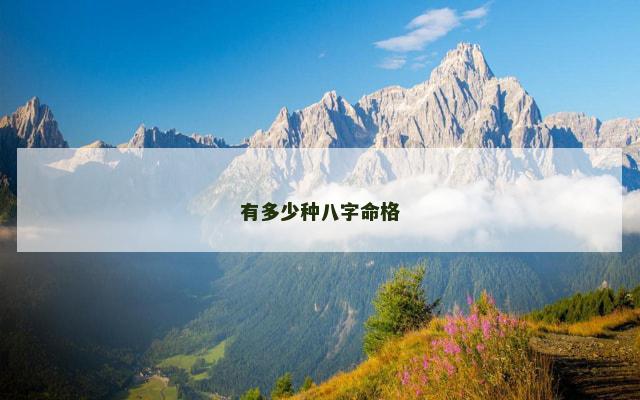 有多少种八字命格