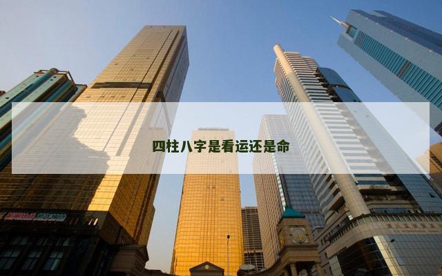 四柱八字是看运还是命