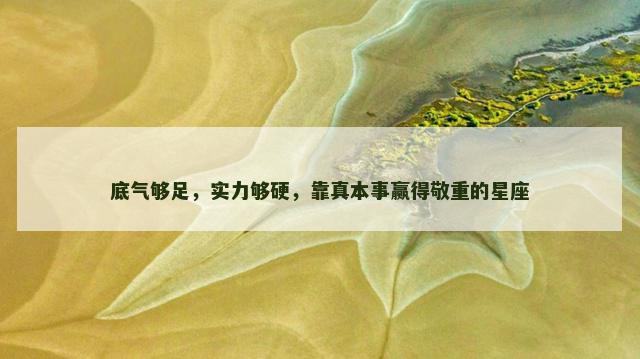 底气够足，实力够硬，靠真本事赢得敬重的星座