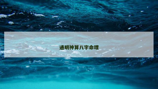 通明神算八字命理