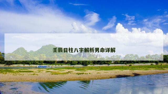 壬辰日柱八字解析男命详解