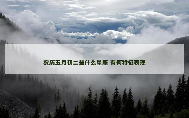农历五月初二是什么星座 有何特征表现