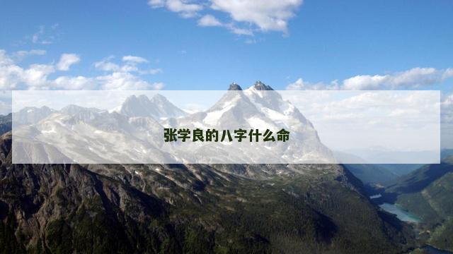 张学良的八字什么命
