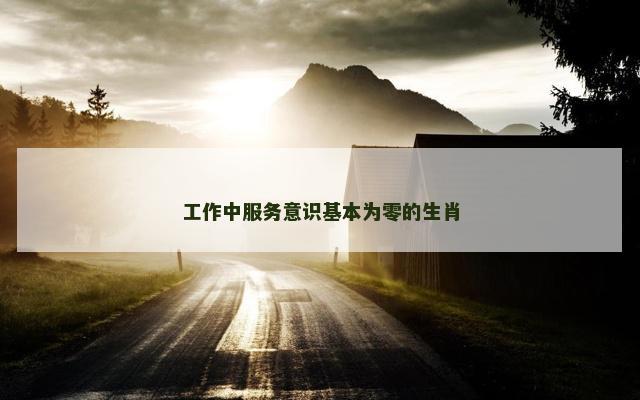 工作中服务意识基本为零的生肖