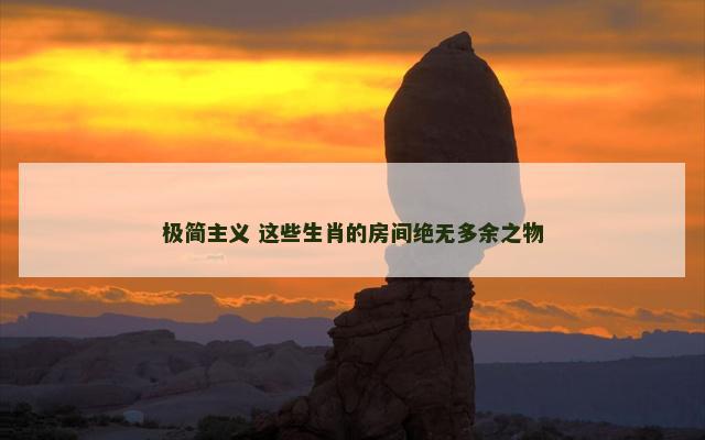 极简主义 这些生肖的房间绝无多余之物