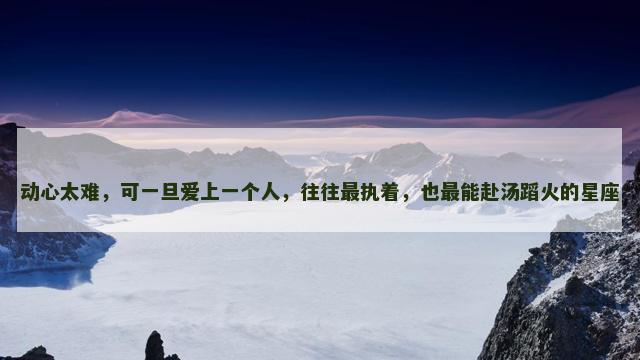 动心太难，可一旦爱上一个人，往往最执着，也最能赴汤蹈火的星座