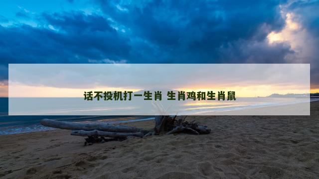 话不投机打一生肖 生肖鸡和生肖鼠