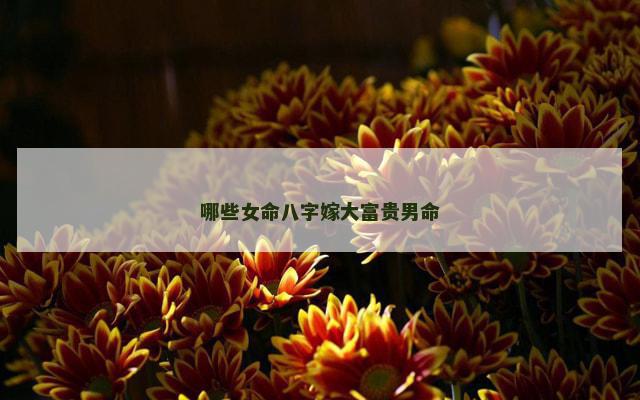 哪些女命八字嫁大富贵男命