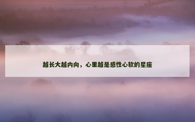 越长大越内向，心里越是感性心软的星座