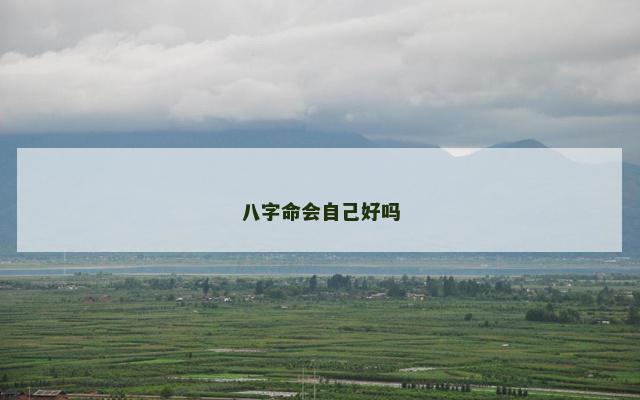 八字命会自己好吗