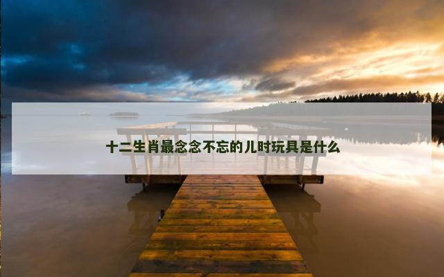 十二生肖最念念不忘的儿时玩具是什么