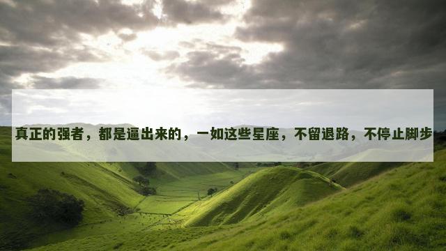 真正的强者，都是逼出来的，一如这些星座，不留退路，不停止脚步
