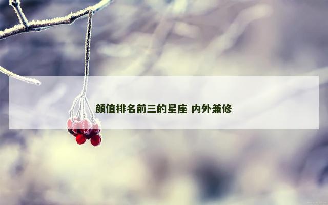 颜值排名前三的星座 内外兼修
