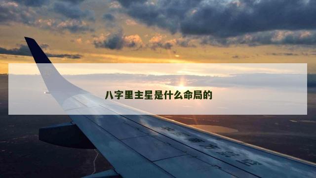 八字里主星是什么命局的