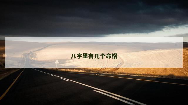 八字里有几个命格
