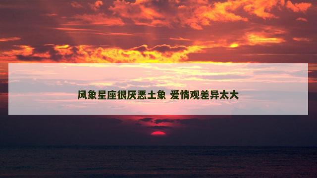 风象星座很厌恶土象 爱情观差异太大