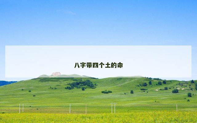 八字带四个土的命