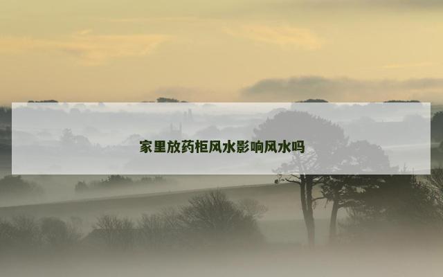 家里放药柜风水影响风水吗