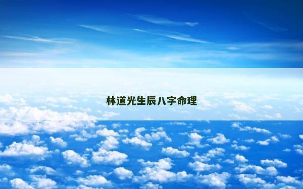 林道光生辰八字命理
