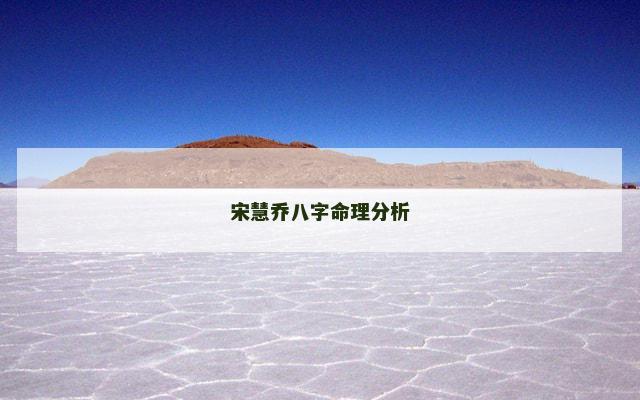宋慧乔八字命理分析